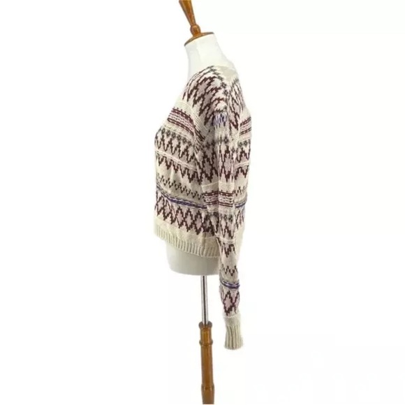 Rag & Bone sz S Willow Fair Isle Merino Wool Cardigan in Ivory Multi - Picture 9 of 16